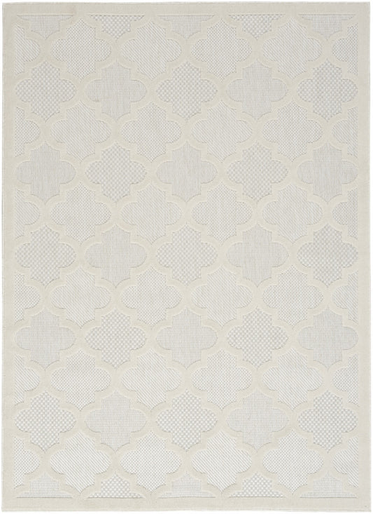 4' X 6' Ivory And White Ikat Indoor Outdoor Area Rug