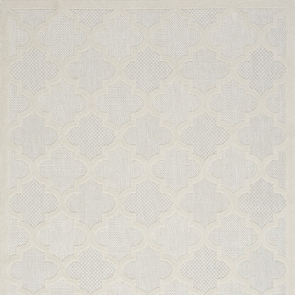 4' X 6' Ivory And White Ikat Indoor Outdoor Area Rug