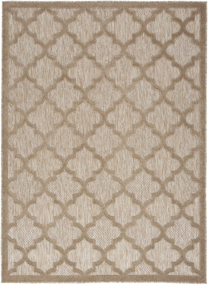 4' X 6' Natural Beige Ikat Indoor Outdoor Area Rug