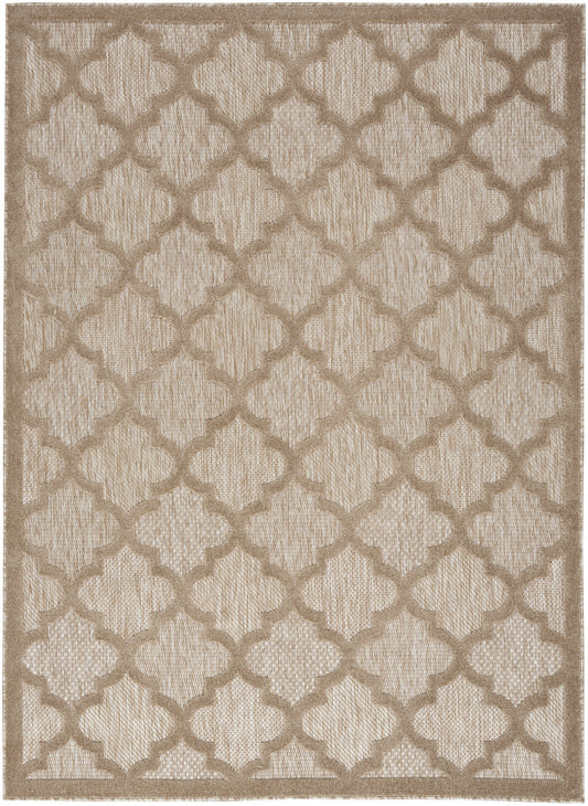 4' X 6' Natural Beige Ikat Indoor Outdoor Area Rug