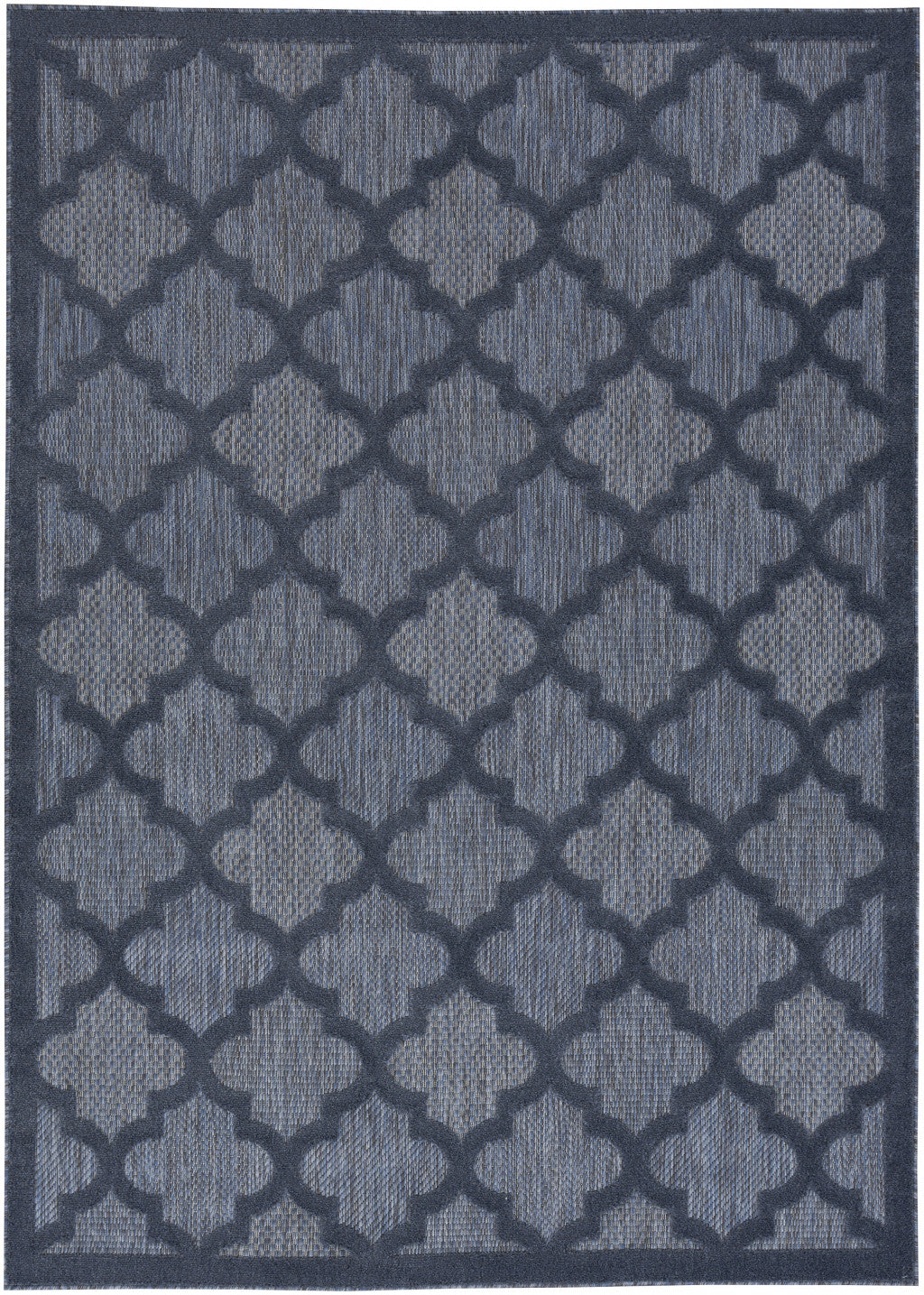 4' X 6' Navy Blue Ikat Indoor Outdoor Area Rug