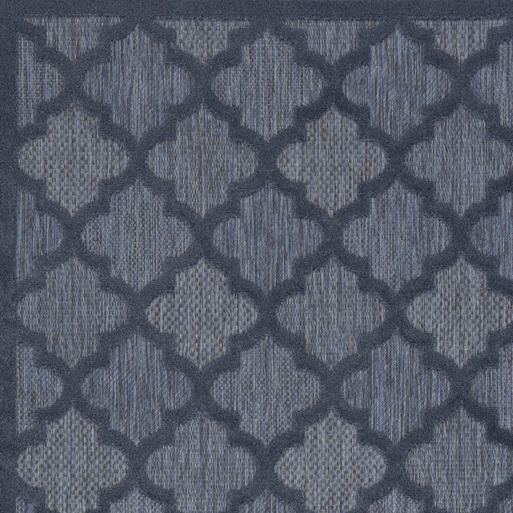 4' X 6' Navy Blue Ikat Indoor Outdoor Area Rug