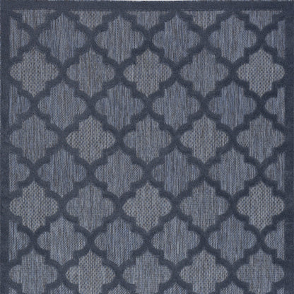 4' X 6' Navy Blue Ikat Indoor Outdoor Area Rug