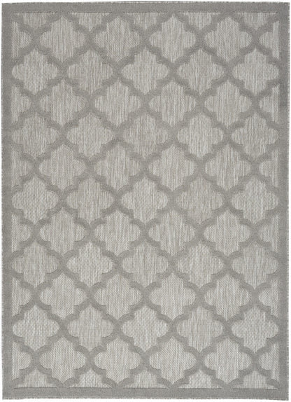 4' X 6' Silver Grey Ikat Indoor Outdoor Area Rug