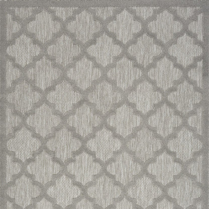 4' X 6' Silver Grey Ikat Indoor Outdoor Area Rug