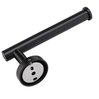 Set of Two Black Stainless Steel Wall Mount Towel Ring and Toilet Paper Holder