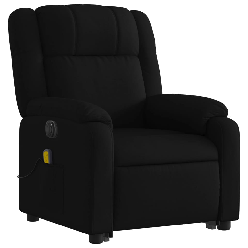 Electric Stand up Massage Recliner Chair Black Fabric