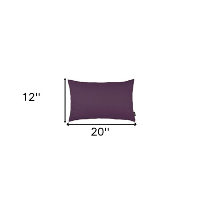 Set Of Two 12" X 20" Purple Polyester Zippered Pillow Cover