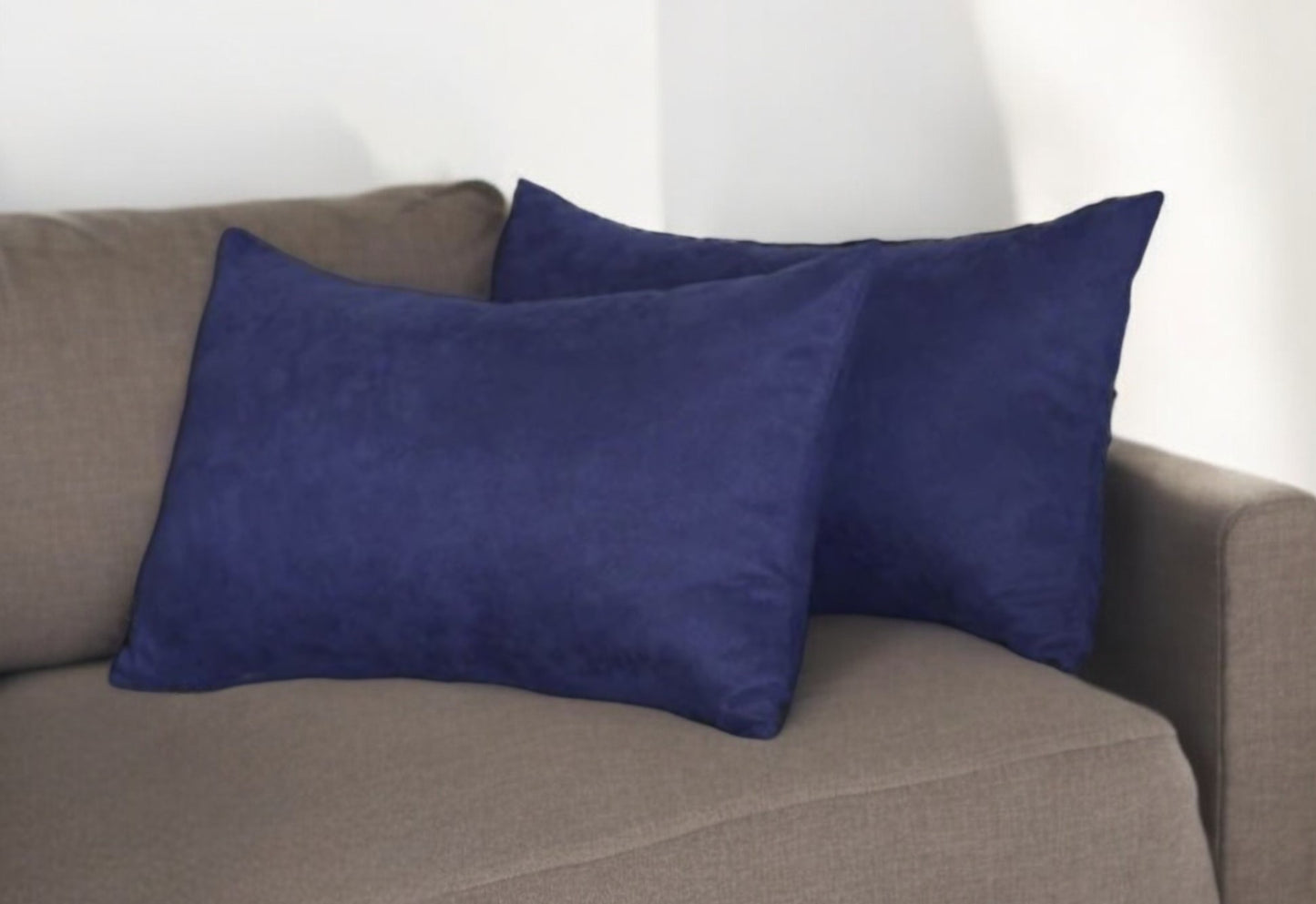 Set of Two 12" X 20" Sapphire Blue Lumbar Throw Pillow Covers