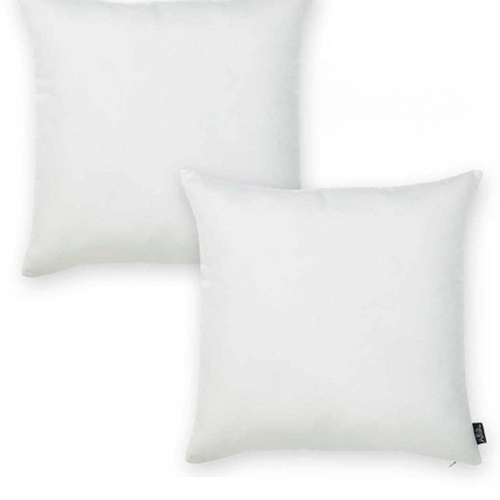 Set of Two 22" White Throw Pillow Covers