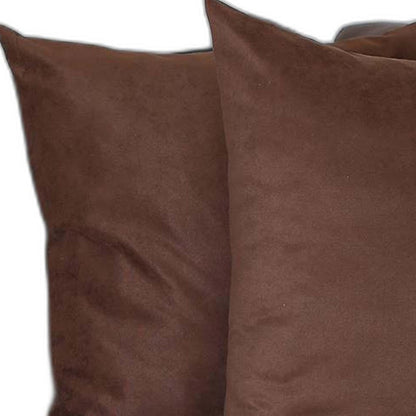 Set of Two 22" Brown Throw Pillow Covers