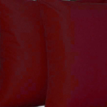 Set Of Two 22" X 22" Claret Red Polyester Zippered Pillow Cover