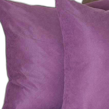 Set Of Two 22" X 22" Purple Polyester Zippered Pillow Cover