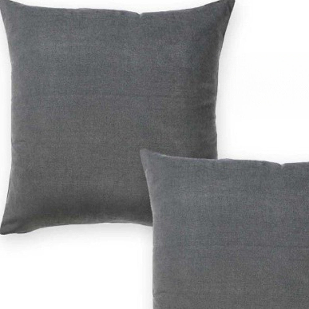 Set of Two 22" Gray Throw Pillow Covers