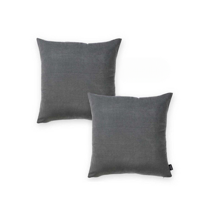 Set of Two 22" Gray Throw Pillow Covers