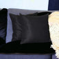 Set Of Two 22" X 22" Black Polyester Zippered Pillow Cover