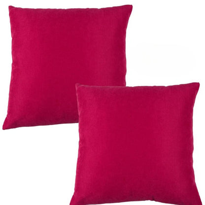 Set Of Two 22" X 22" Pink Polyester Zippered Pillow Cover