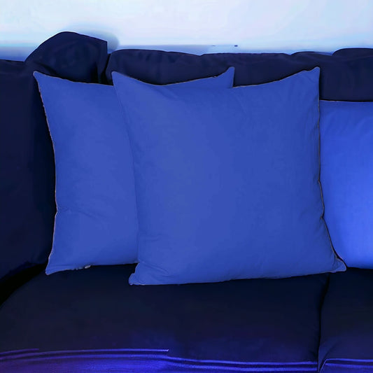 Set Of Two 26" X 26" Sapphire Blue Polyester Zippered Pillow Cover