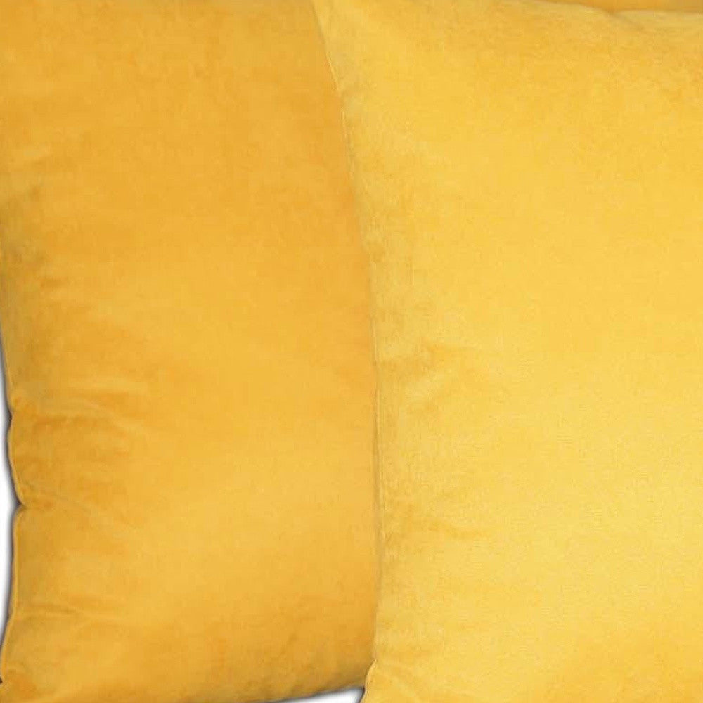 Set Of Two 26" X 26" Yellow Polyester Zippered Pillow Cover