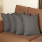 Set Of Four 18" X 18" Gray Polyester Zippered Pillow Cover