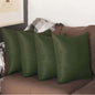 Set Of Four 20" X 20" Fern Green Polyester Zippered Pillow Cover