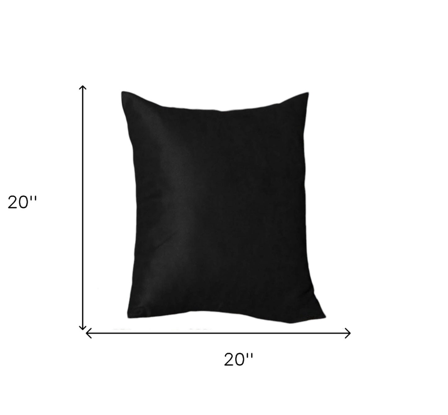 Set Of Four 20" X 20" Black Polyester Zippered Pillow Cover