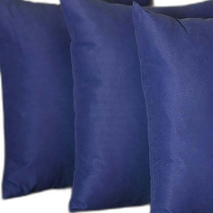 Set Of Four 20" X 20" Sapphire Blue Polyester Zippered Pillow Cover