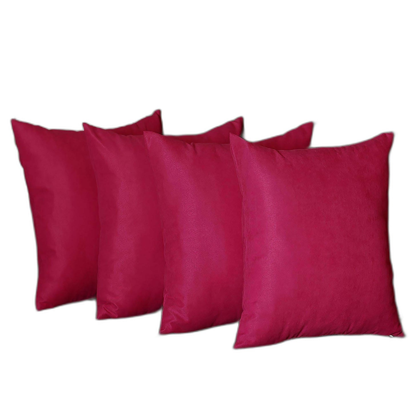 Set Of Four 20" X 20" Pink Polyester Zippered Pillow Cover