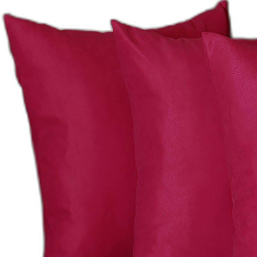 Set Of Four 20" X 20" Pink Polyester Zippered Pillow Cover