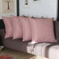 Set Of Four 22" X 22" Light Pink Polyester Zippered Pillow Cover