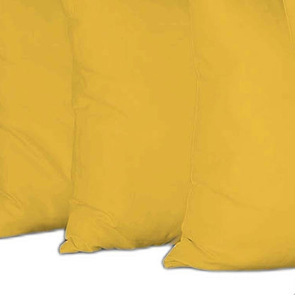 Set Of Four 26" X 26" Yellow Polyester Zippered Pillow Cover