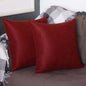 Set Of Two 16" X 16" Claret Red Polyester Zippered Pillow Cover