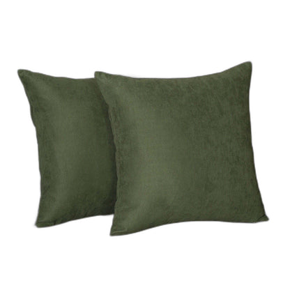 Set Of Two 16" X 16" Fern Green Polyester Zippered Pillow Cover