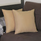 Set Of Two 16" X 16" Beige Polyester Zippered Pillow Cover