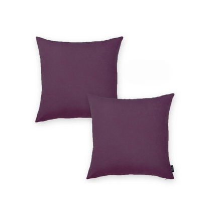 Set Of Two 18" X 18" Purple Polyester Zippered Pillow Cover