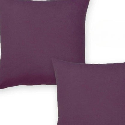 Set Of Two 18" X 18" Purple Polyester Zippered Pillow Cover