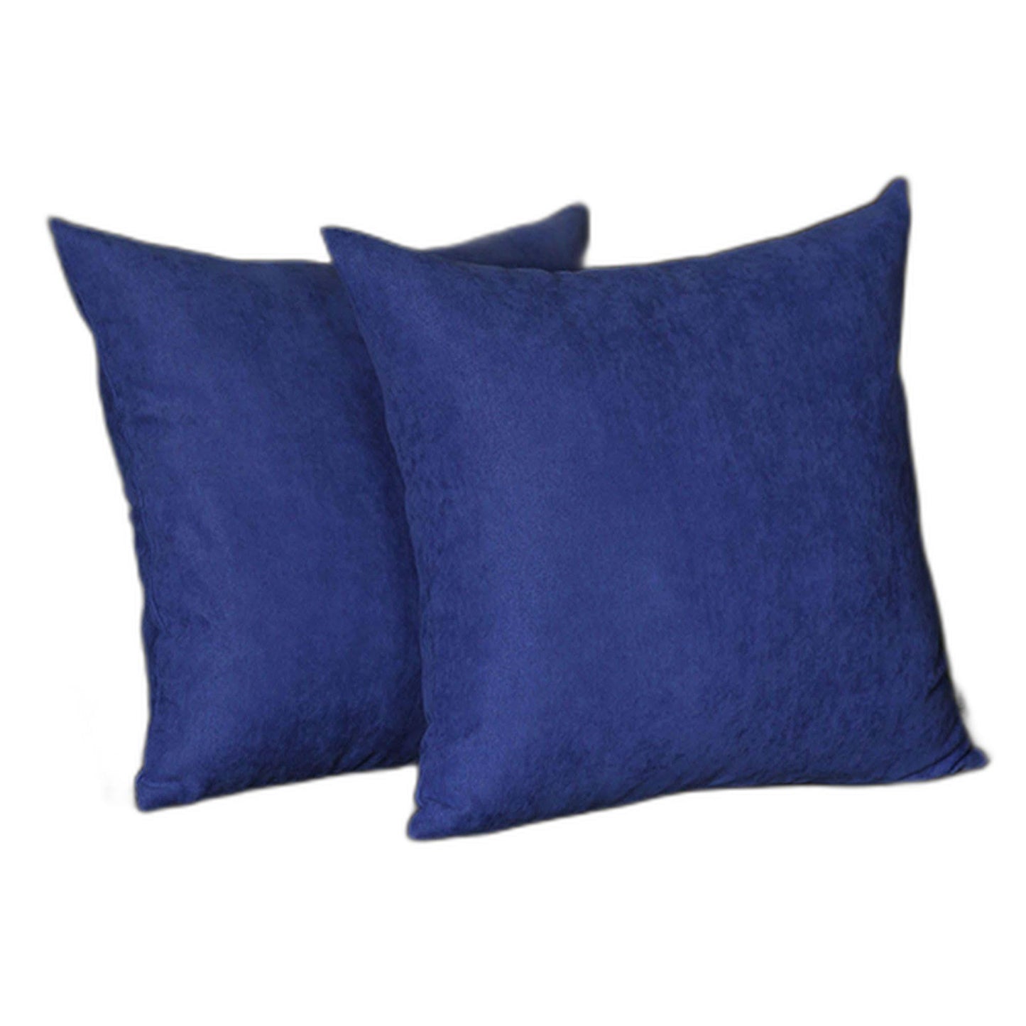 Set Of Two 18" X 18" Navy Blue Polyester Zippered Pillow Cover