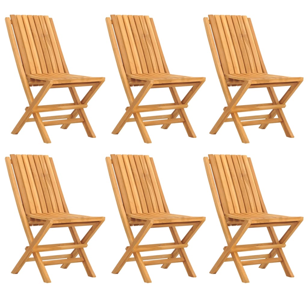 Folding Patio Chairs 6 pcs 18.5"x18.5"x35" Solid Wood Teak