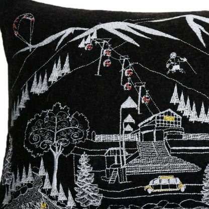 46" Black Aspen Nighttime Skyline Lumbar Decorative Pillow