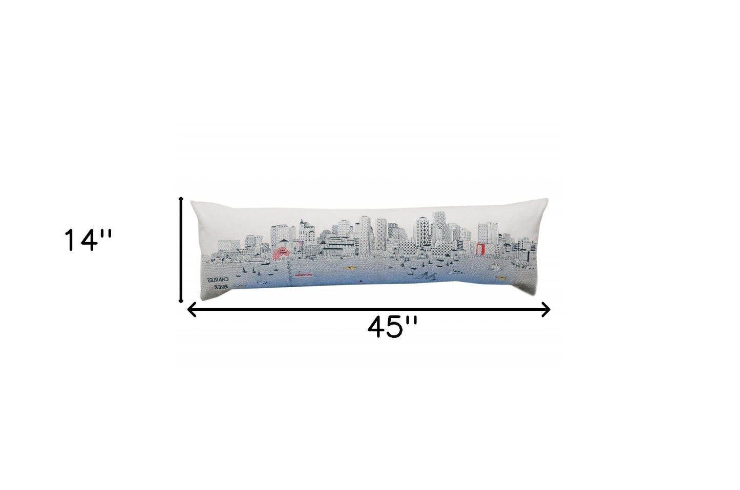 46" White Boston Daylight Skyline Lumbar Decorative Pillow