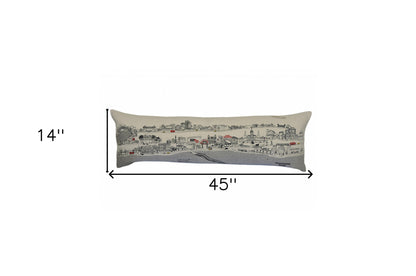 46" White New Orleans Daylight Skyline Lumbar Decorative Pillow