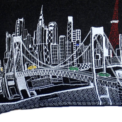 46" Black Tokyo Nighttime Skyline Lumbar Decorative Pillow