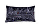 25" Black Atlanta Nighttime Skyline Lumbar Decorative Pillow