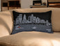 25" Black Minneapolis Nighttime Skyline Lumbar Decorative Pillow