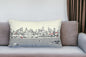 25" White Philadelphia Daylight Skyline Lumbar Decorative Pillow