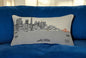 25" White San Francisco Daylight Skyline Lumbar Decorative Pillow