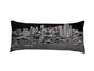 35" Black Detroit Nighttime Skyline Lumbar Decorative Pillow