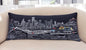 35" Black Houston Nighttime Skyline Lumbar Decorative Pillow