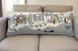 35" White Tulsa Daylight Skyline Lumbar Decorative Pillow