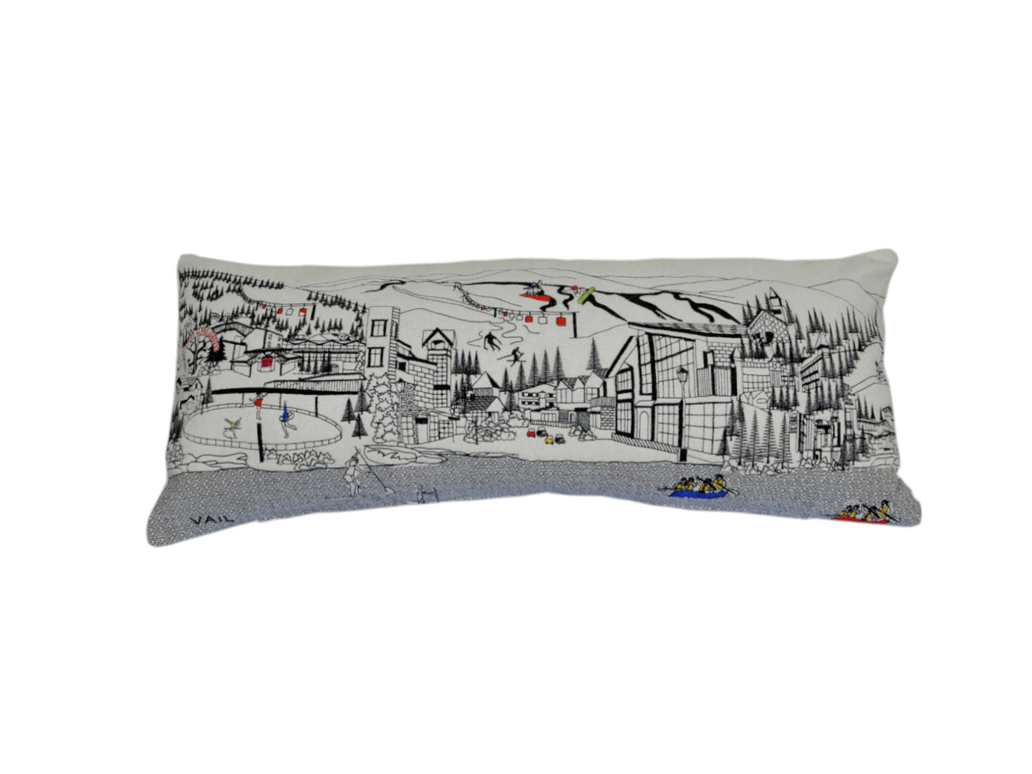 35" White Vail Daylight Skyline Lumbar Decorative Pillow